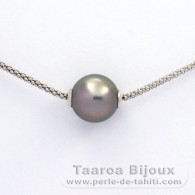 Silber Halsband und 1 Runde TahitiPerle C 11.5 mm