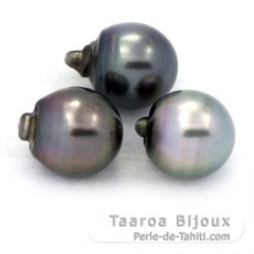 Lot von 3 Circlese TahitiPerlen C 12.2 mm
