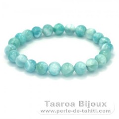 Armband aus 23 Larimar-Perlen - 17 cm - 18.3 gr
