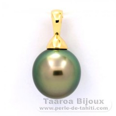 18K Gold Anhnger und 1 Semi Barock TahitiPerle A 10 mm