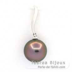 18K Weissgold Anhnger und 1 Rund TahitiPerle B 9.8 mm