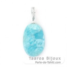 Sterling Silber Anhnger und 1 Larimar - 31 x 20 x 8.5 mm - 8.9 gr