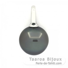 18K Weissgold Anhnger und 1 Rund TahitiPerle B 14.1 mm