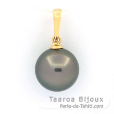 18K Gold Anhnger und 1 Rund TahitiPerle A 11.7 mm