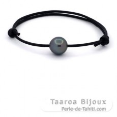 Leder Armband und 1 Semi Barock TahitiPerle C 11.4 mm