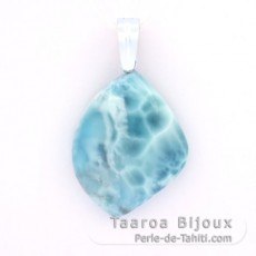 Sterling Silber Anhnger und 1 Larimar - 35 x 27 x 9 mm - 13.5 gr