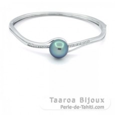 Sterling Silber Armband und 1 Fast Rund TahitiPerle B+ 11.8 mm