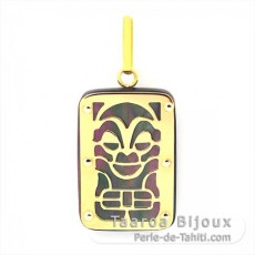 18K Gold Anhnger und TahitiPerlmutt - Dimensionen = 18 X 12 mm - Gesundheit