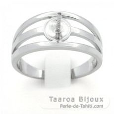 Rhodiniertem 925er Sterling Silber Ring fr 1 Perle von 8 bis 11 mm