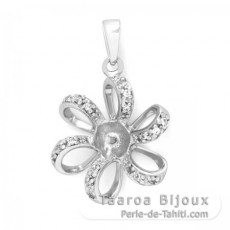 Rhodiniertem 925er Sterling Silber Anhnger fr 1 Perle von 6 bis 9 mm