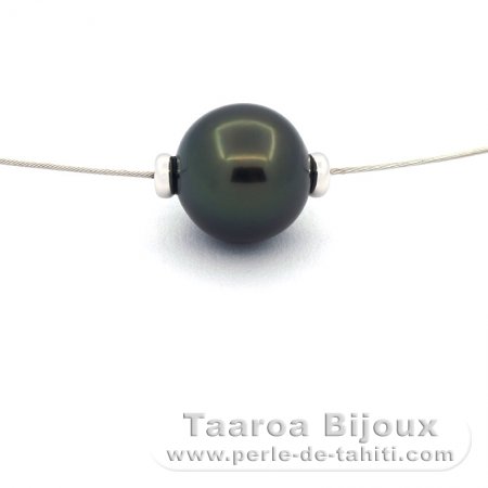18K Weissgold Halsband und 1 Runde TahitiPerle B 11.5 mm