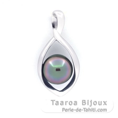 Sterling Silber Anhnger und 1 Semi Barock TahitiPerle C 8.4 mm