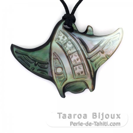 Manta-Rochen-Anhnger aus TahitiPerlmutt