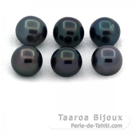 Lot von 6 Fast Runde TahitiPerlen C/D von 8 bis 8.2 mm