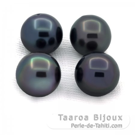 Lot von 4 Runde TahitiPerlen D von 8 bis 8.3 mm