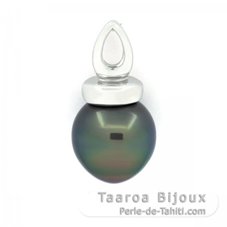 Sterling Silber Anhnger und 1 Semi Barock TahitiPerle B 11.1 mm