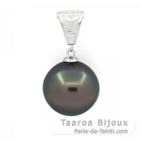 Sterling Silber Anhnger und 1 Semi Barock TahitiPerle C 14.6 mm