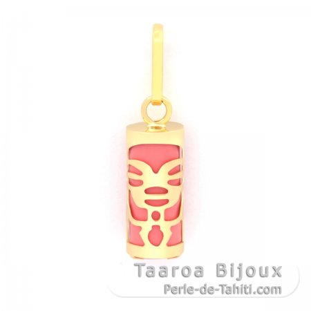 18k Goldanhnger und Pink Agate - 10 mm - Mana