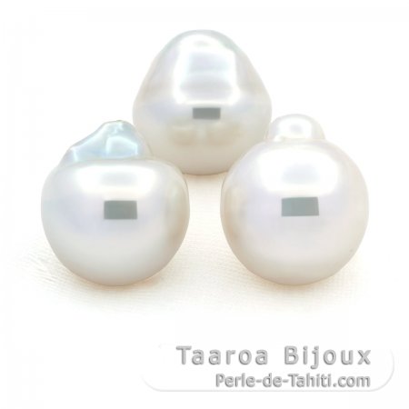 Lot von 3 Barocke Australischen Perlen D 14.3 mm