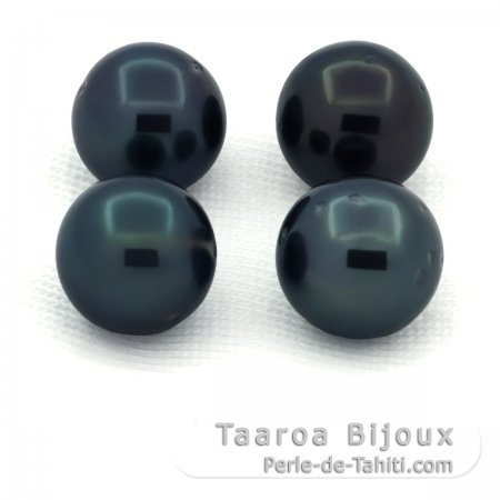 Lot von 4 Runde und Fast Runde TahitiPerlen C/D von 8 bis 8.2 mm