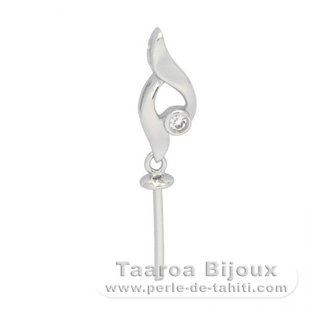 Silber mit einer Schicht Rhodium bedeckt Anhänger von 1 Perle ab 10 bis 13 mm
