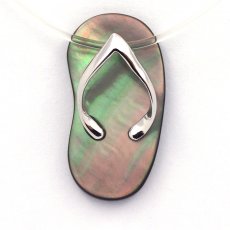 Anhnger Sandale aus Perlmutt und Silber
