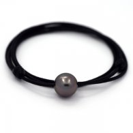 Gewachsene Baumwolle Halsband und 1 Runde TahitiPerle C 11.7 mm
