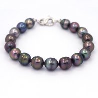 Silber Armband und 17 Circlese TahitiPerlen B von 9 bis 10 mm