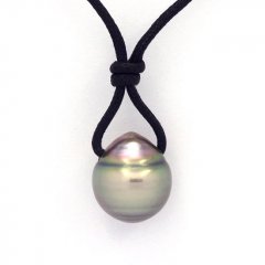 Gewachsene Baumwolle Halsband und 1 Circles TahitiPerle C 13.6 mm