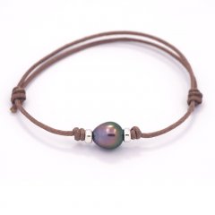 Gewachsene Baumwolle Armband und 1 Semi Barock TahitiPerle B 8 mm