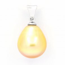 18K White Gold Pendant with 1 Australian Pearl Semi-Baroque A 11.2 mm