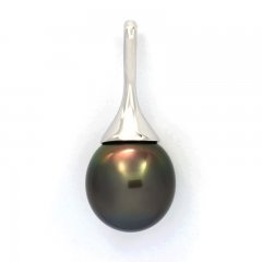 Sterling Silber Anhnger und 1 Semi Barock TahitiPerle B 12.5 mm