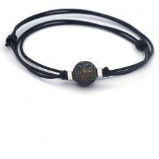 Leder Halsband und 1 TahitiPerle Gravierte 12.4 mm