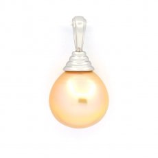 Rhodiated Sterling Silver Pendant and 1 Australian Pearl Semi-Baroque B 12.1 mm