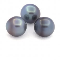 Lot von 3 Semi Barocke TahitiPerlen B von 10.8 bis 10.9 mm