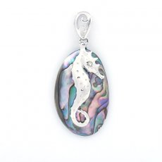 Hypocampus Anhnger aus Abalone und Silber
