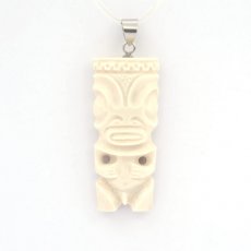 Tiki-Anhnger aus Knochen und Silber