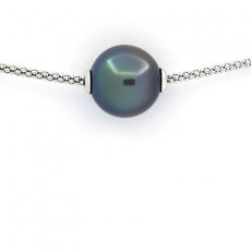 Sterling Silber Halsband und 1 Semi Barock TahitiPerle B 12.7 mm