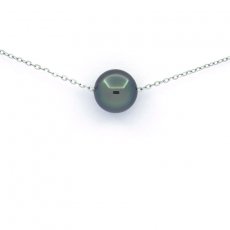 Sterling Silber Halsband und 1 Runde TahitiPerle C 8.6 mm