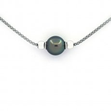 Sterling Silber Armband und 1 Runde TahitiPerle C 10.6 mm