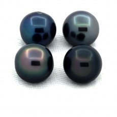 Lot of 4 Tahitian Pearls Semi-Baroque C/D from 8.5 to 8.9 mm