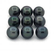 Lot von 9 Runde TahitiPerlen D von 8 bis 8.3 mm