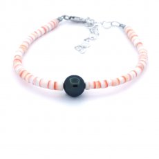 Bracciale Conchiglia e 1 Perla di Tahiti Rotonda C/D 8 mm