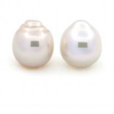 Lot von 2 Semi-Barocke Australischen Perlen C 11.4 mm