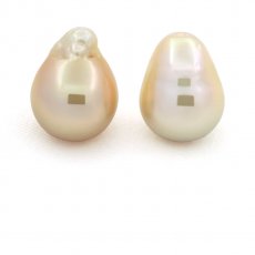 Lote de 2 Perlas Australianas Semi-Barrocas C/D de 12.5 a 12.8 mm
