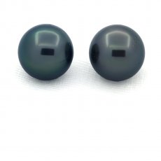 Lot von 2 Fast Runde TahitiPerlen D von 10.2 mm