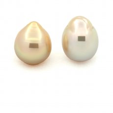 Lot von 2 Semi-Barocke Australischen Perlen C von 11.4 bis 11.5 mm
