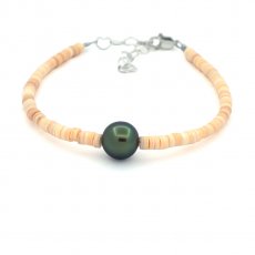 Armband aus Muscheln und 1 Runde TahitiPerle C/D 8.9 mm