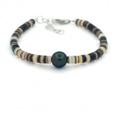 Bracciale Conchiglia e 1 Perla di Tahiti Rotonda C/D 9.7 mm