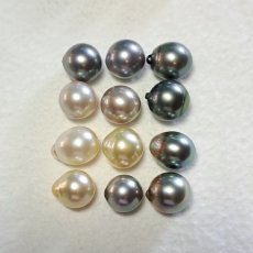 Lot von 12 Semi Barocke TahitiPerlen B, BC, C de 10.8  12.3 mm